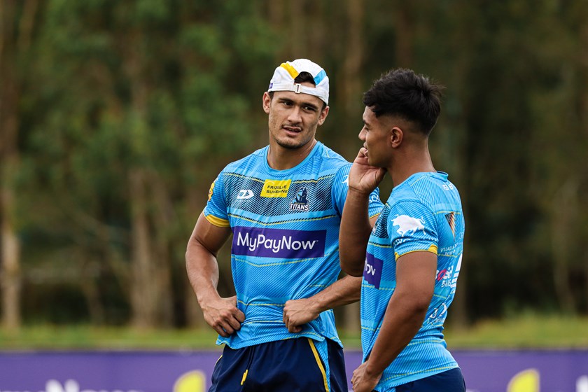 Creedence Toia at Gold Coast Titans training. 