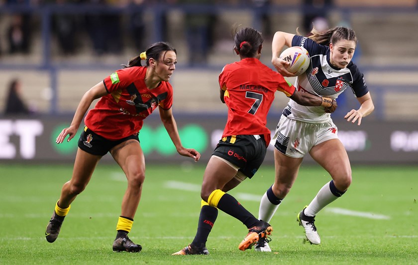 Fran Goldthorp in action against the PNG Orchids. 