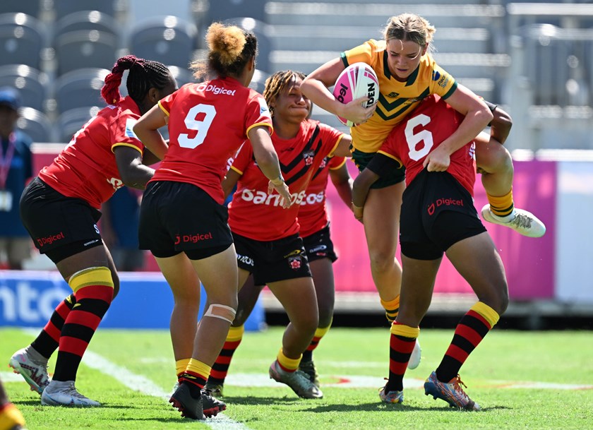 It was a physical match between the Australian Schoolgirls and PNG Junior Orchids.