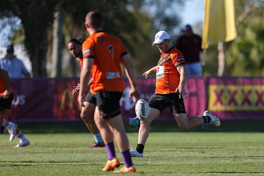 Current Brisbane Tigers captain and former Melbourne Storm player Ryley Jacks during his side's opposed session against Queensland. 