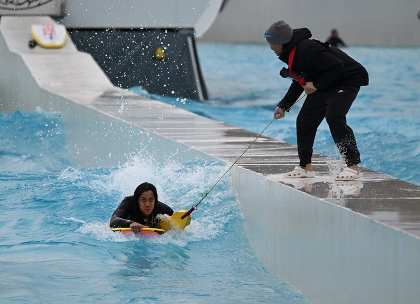 Jarome Luai had to be rescued after a surfing mishap.