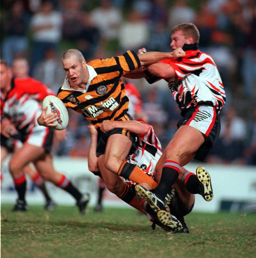 Tim Brasher in action as a Tiger.