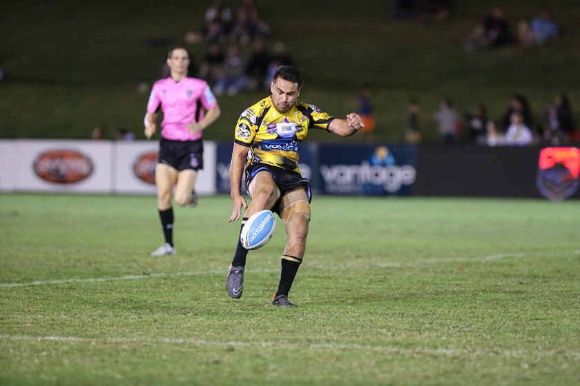 Jahrome Hughes playing for the Sunshine Coast Falcons in 2018.