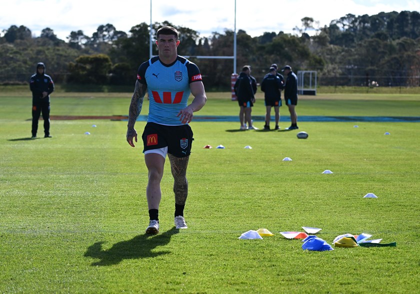 NSW centre Bradman Best was on limited duties during Wednesday morning's training session as he nurses a hamstring complaint. 