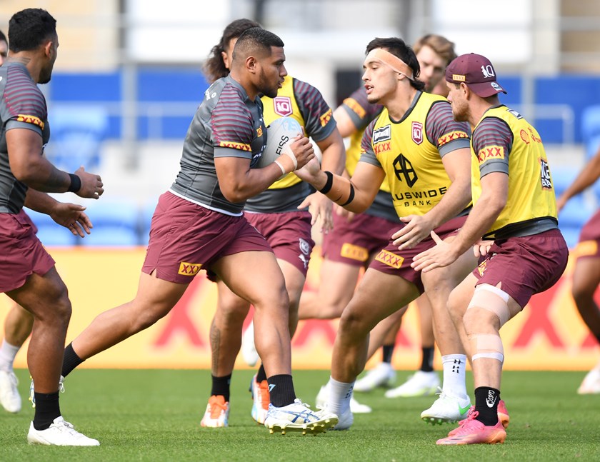 Mo Fotuaika in Origin camp in 2021.