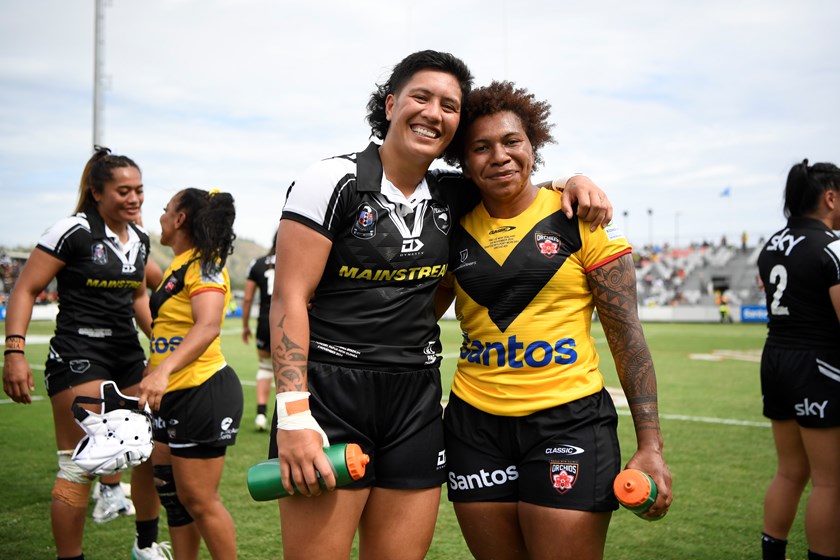 Gayle Broughton and Gloria Kaupa from the PNG Orchids.