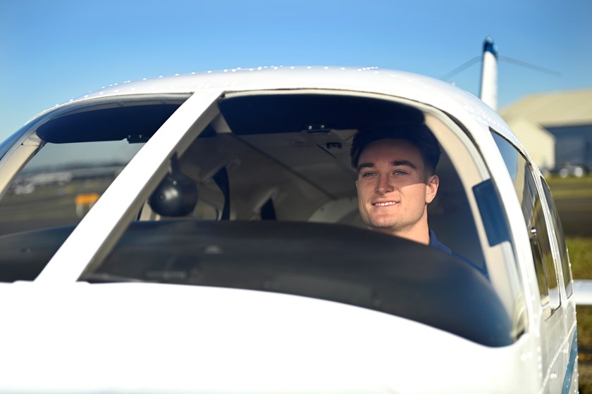 Blake Wilson at Sydney Flight College in Bankstown.