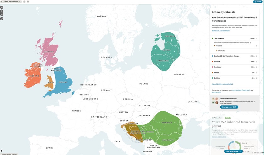 Tom Trbojevic has learnt his background after completing an Ancestry DNA test.