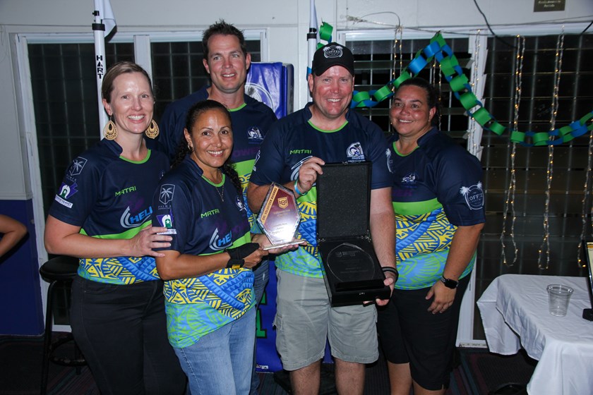  Zenadth Kes Junior Rugby League receiving their pan66.community Club of the Year award on Thursday Island, QLD