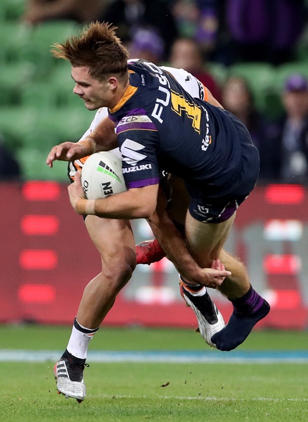 Ryan Papenhuyzen in his debut season in 2019 for the Storm.