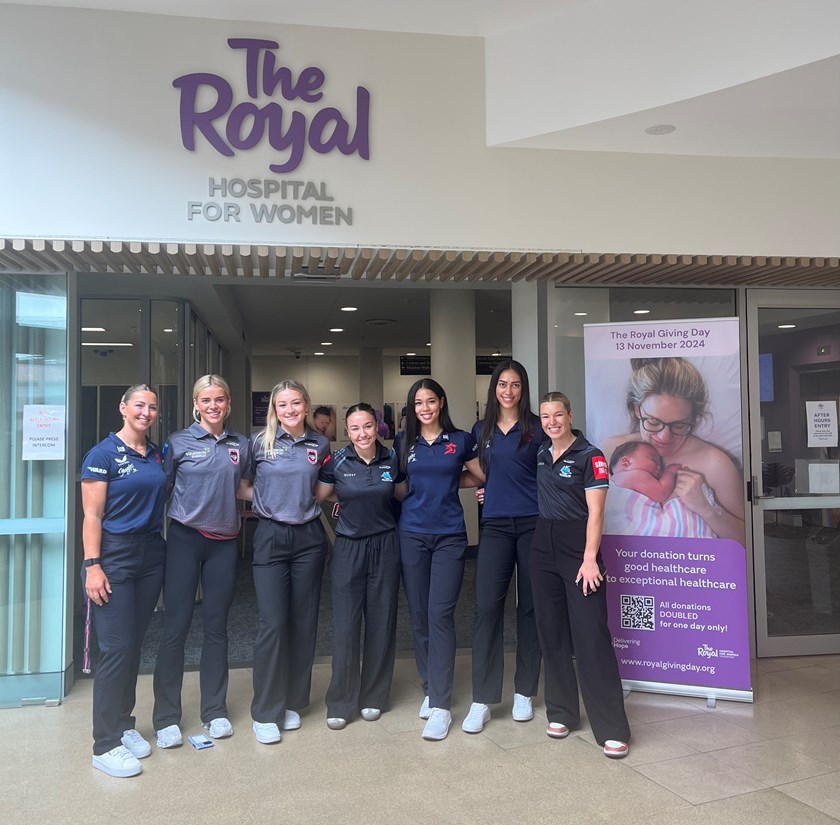 The seven NRLW players were proud to help raise for women's health as part of Royal Giving Day.