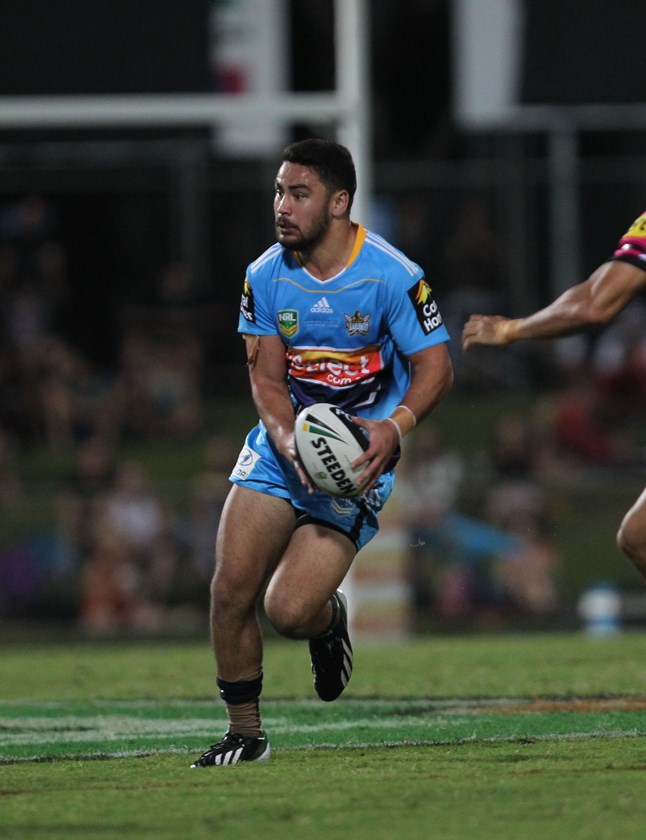 Jahrome Hughes made his NRL debut for the Titans in 2013.