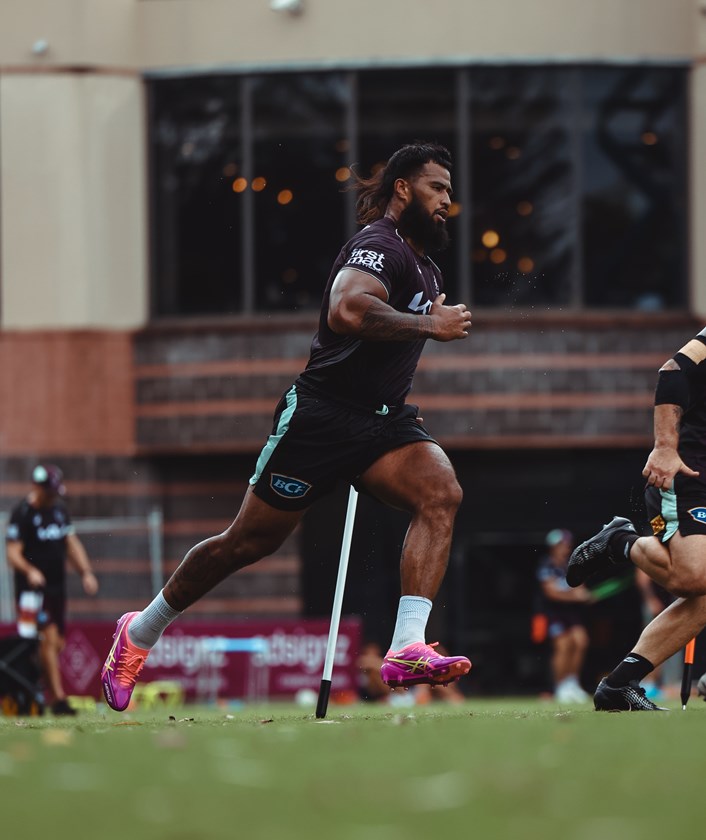 Payne Haas at Broncos pre-season training.