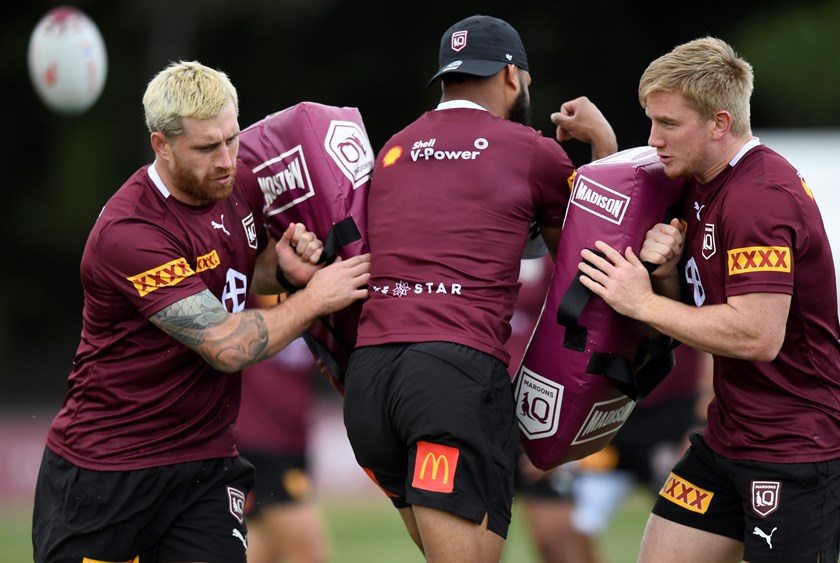 Cam Munster (left) and Tom Dearden (right) have formed a close bond during previous Origin camps.
