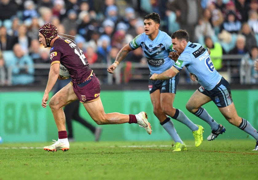 Kalyn Ponga came off the bench in his State of Origin debut in 2018.