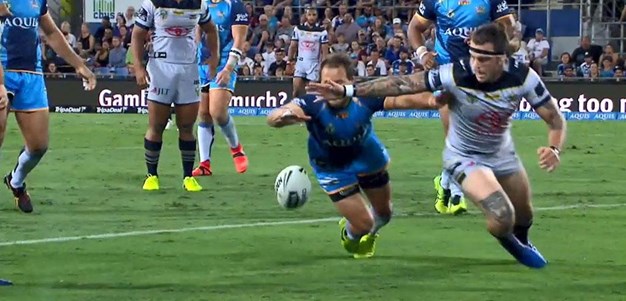 Rd 4: Titans v Cowboys - Try 4th minute - Johnathon Thurston