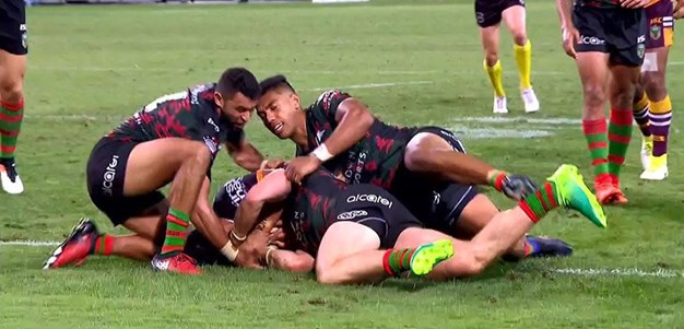 Rd 8: Rabbitohs v Broncos - Try 68th minute - Tautau Moga