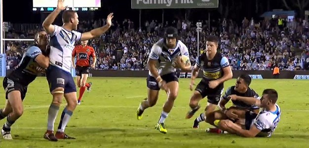 Rd 8: Sharks v Titans - Try 76th minute - Leivaha Pulu