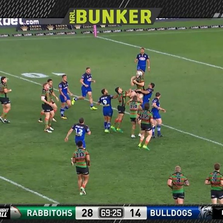 Rd 23: Rabbitohs v Bulldogs - No Try 70th minute