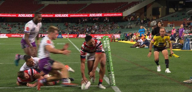 Tupou dances down the touch line