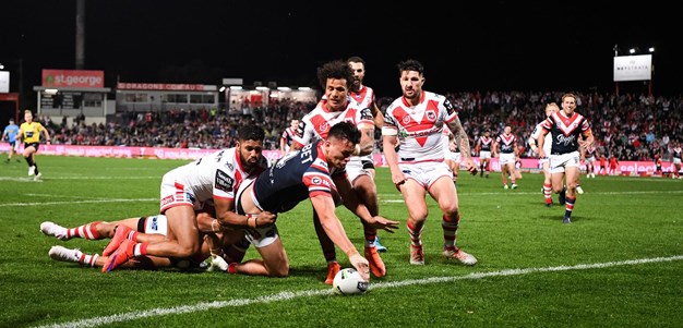 Manu opens the scoring for the Roosters