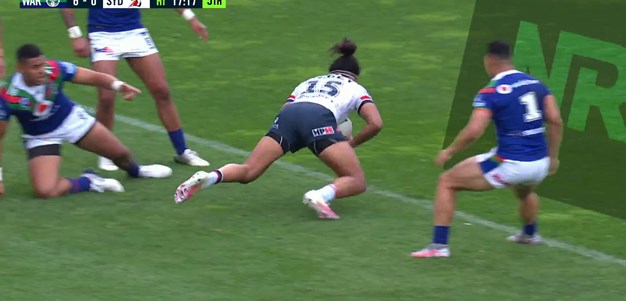 Tupouniua scoops up a loose ball from a kick contest