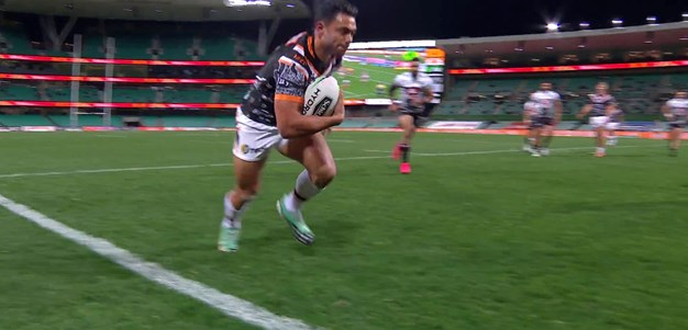 Nofoaluma dances down the sideline