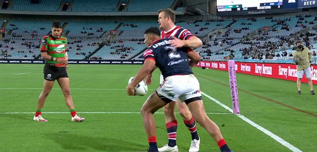 Keary kicks for Tupou off some second phase