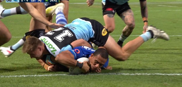 Hopoate steps past Dugan to score