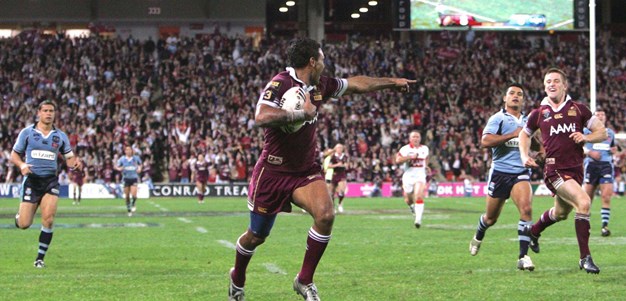 First Origin try: Justin Hodges