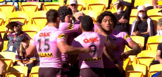 Kikau cuts back on the angle for his second