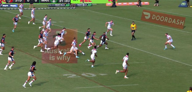 Fonua-Blake's monstrous run helps Warriors take lead through penalty goal