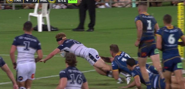 Dearden jumps on the back of a Taumalolo run