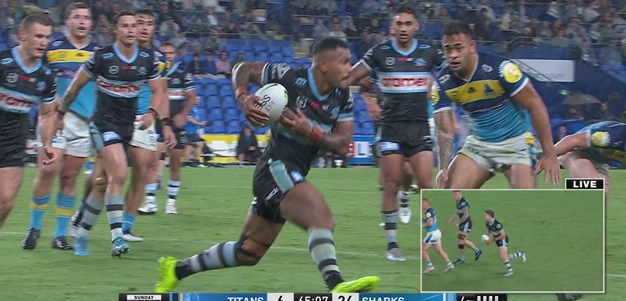 Katoa unleashes step to escape in-goal