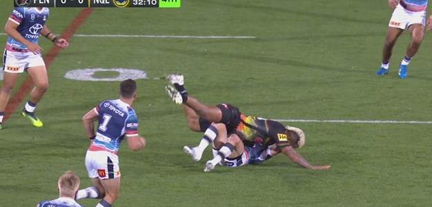 Kikau tickles Townsend's ribs