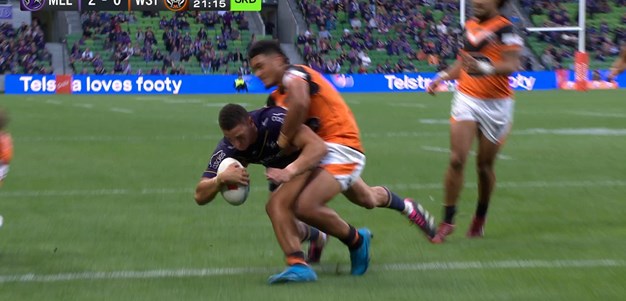 Warbrick scores his first NRL try