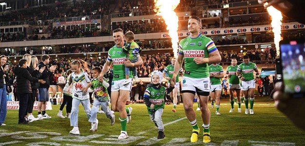 The Raiders celebrate Wighton and Croker