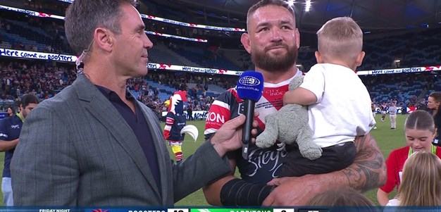 JWH soaks up the win with his family and Nick Politis