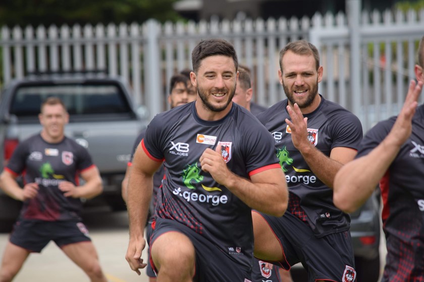 Dragons halfback Ben Hunt at pre-season training.