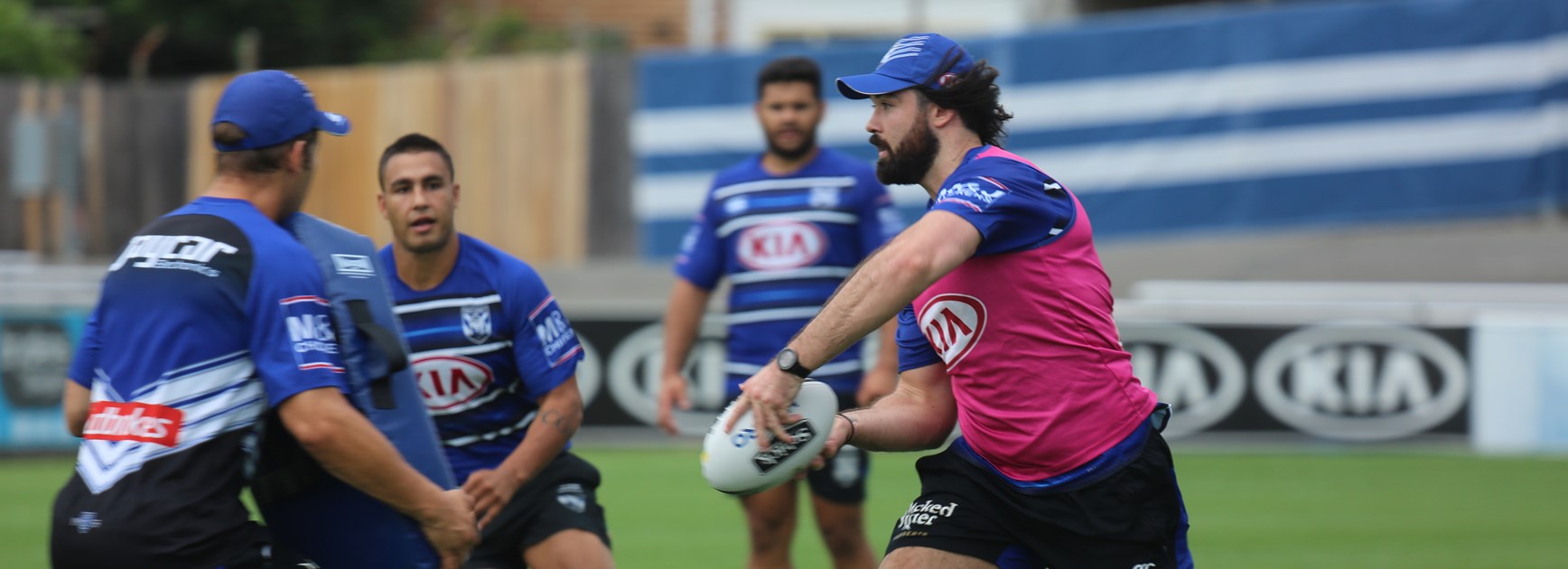 Aaron Woods at Bulldogs pre-season training.