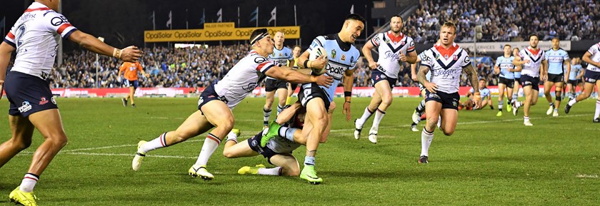 Cronulla Sharks fullback Valentine Holmes.