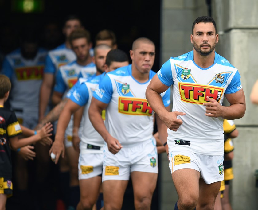 Titans prop Ryan James leads his team into battle.