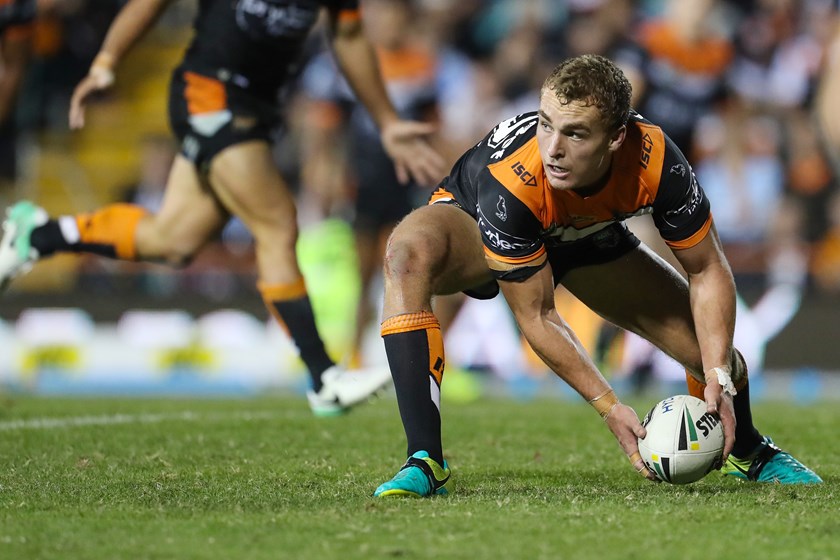 Wests Tigers hooker Jacob Liddle. 