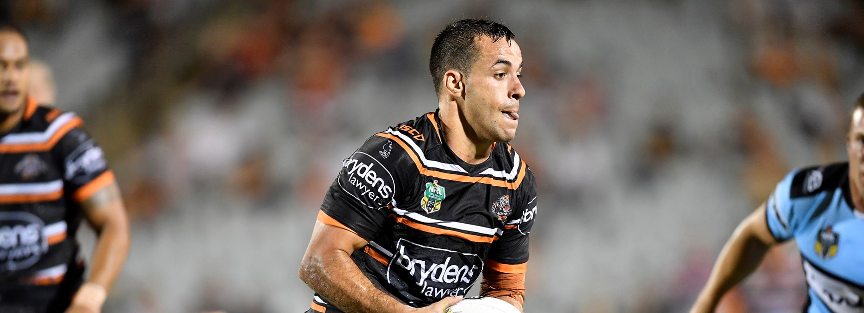 Wests Tigers fullback Corey Thompson. 