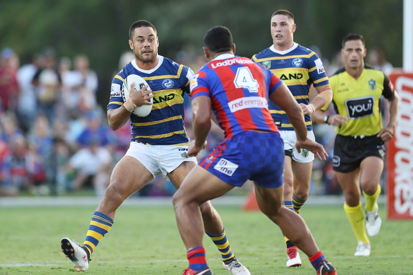 Jarryd Hayne in action against Newcastle.