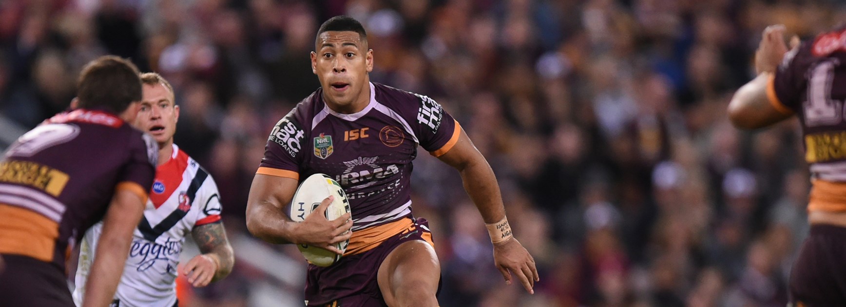 Broncos winger Jamayne Isaako.