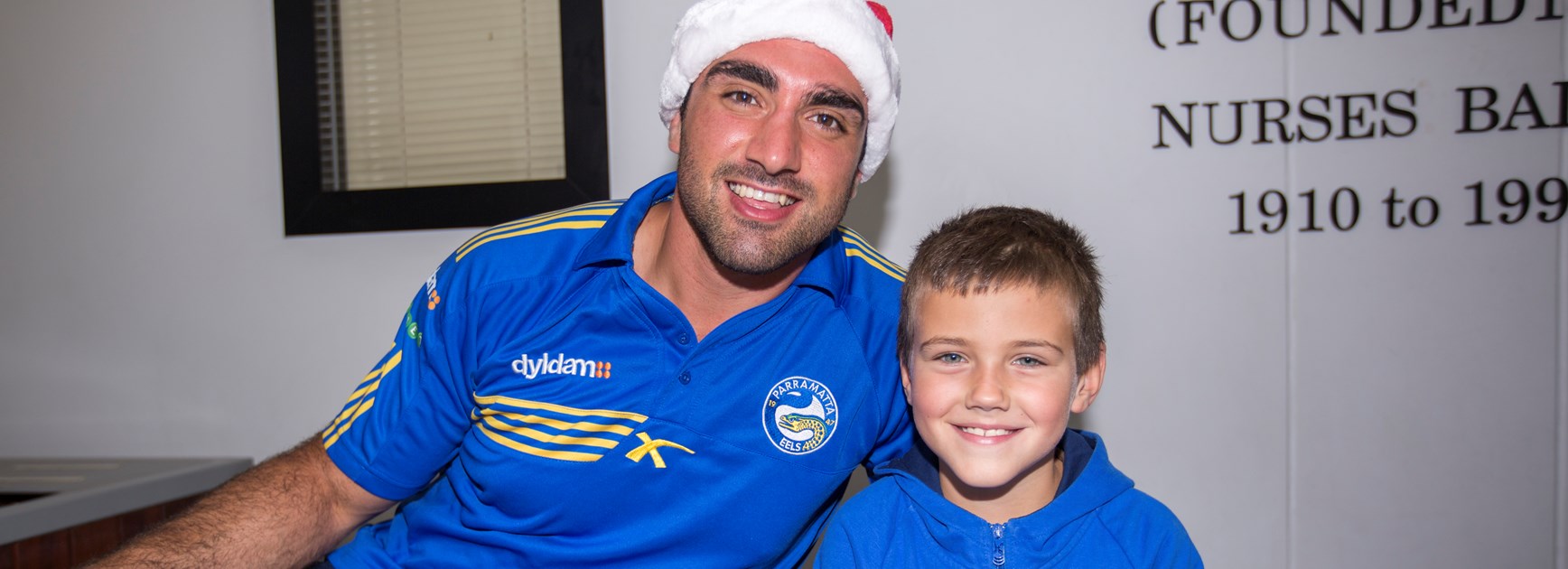 Parramatta captain Tim Mannah with Tuff Timmy.