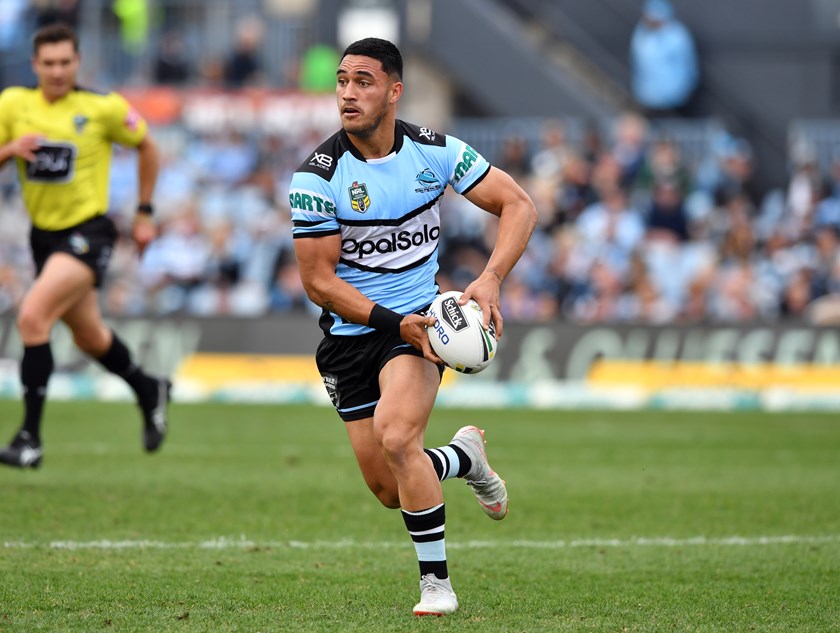 Sharks fullback Valentine Holmes.