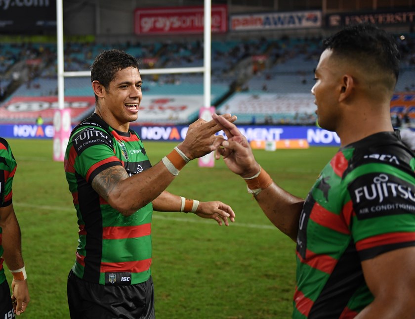 Souths backs Dane Gagai (left) and Richie Kennar.