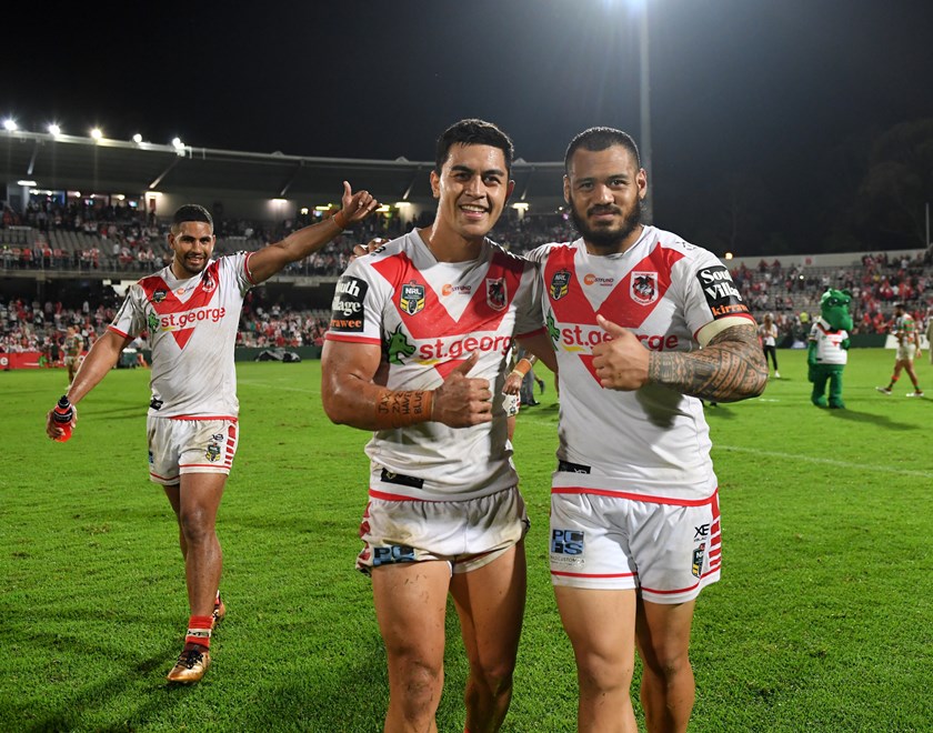 Dragons duo Tim Lafai and Leeson Ah Mau.